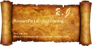 Rosenfeld Julianna névjegykártya